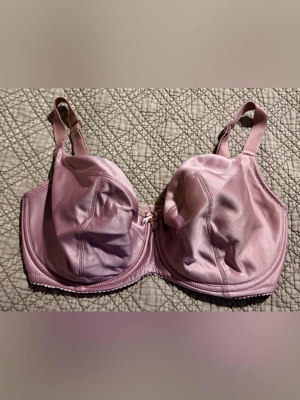 Elila Satin Underwire Full Coverage Bra in Dusty Pink
